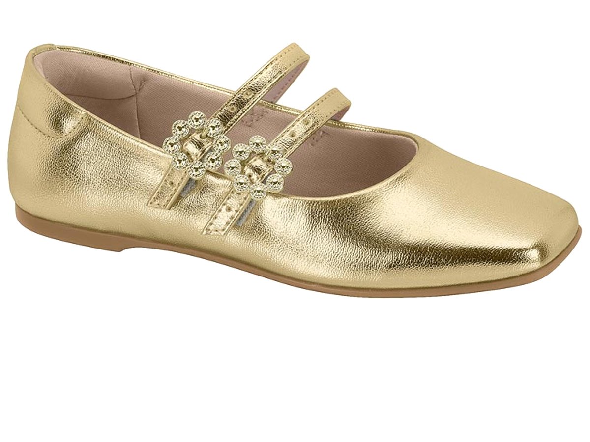 Sapatilhas Femininas Sapato Molekinha Infantil Dourado Sapatilha