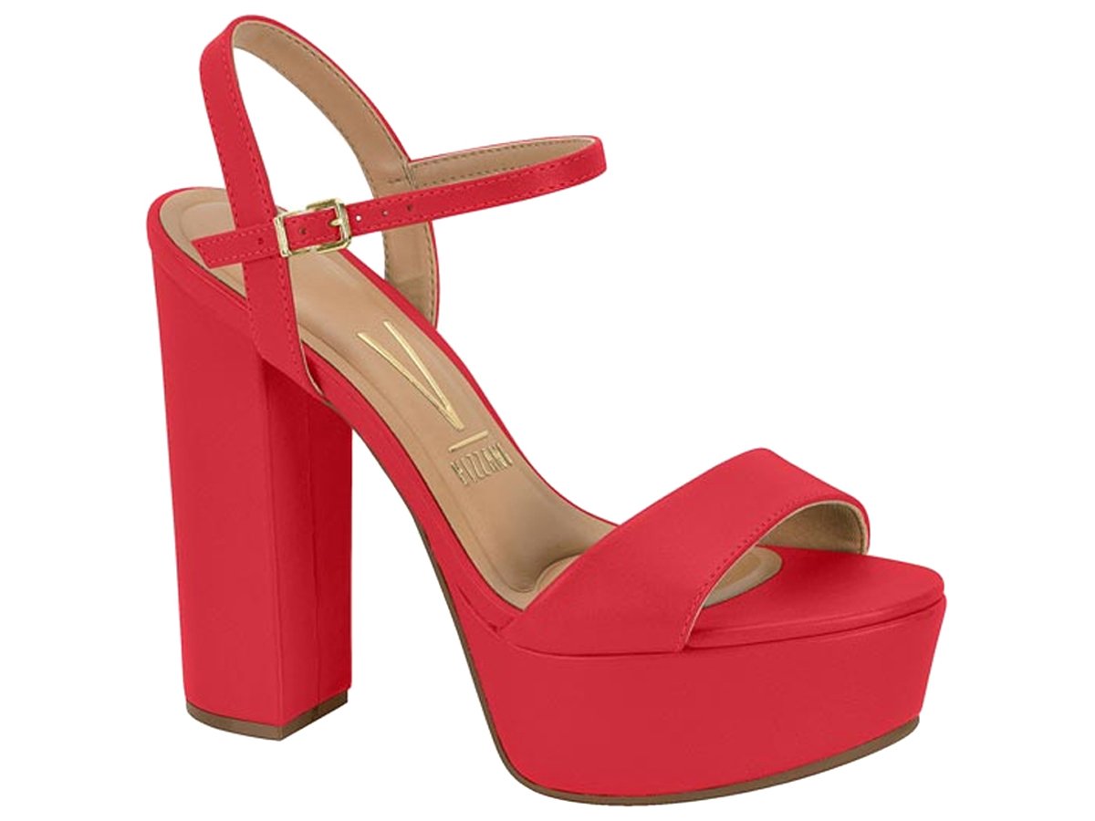 Sandália Vizzano Salto Alto SandÃ¡lia Vizzano Tira Vermelha Alto