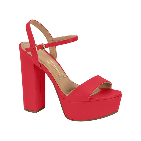Salto Alto Vizzano Vermelho Sapato Feminino Salto Alto Vermelho