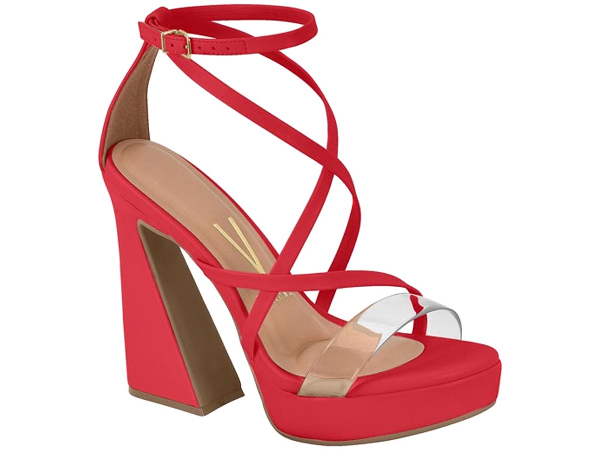 Sandália Vizzano Sandalia Vermelha Para Festa Sandália Salto Alto - Main Image