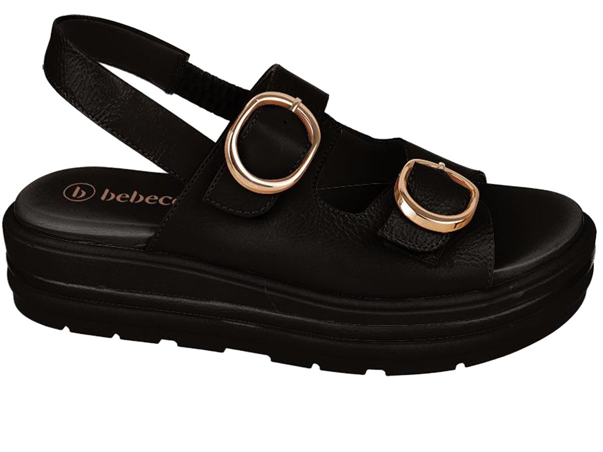 Sandalia Tratorada Bebece Sandália Bebecê Feminina Preto