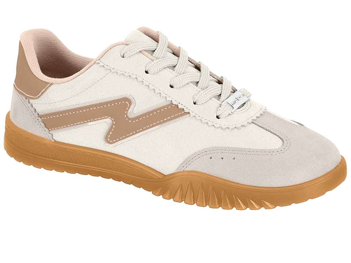 Tênis Moleca Feminino Branco Off/Cinza/Nude