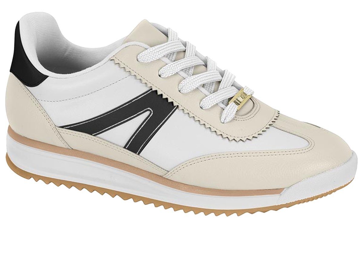 Tênis Vizzano Feminino Branco/Preto/Branco Off