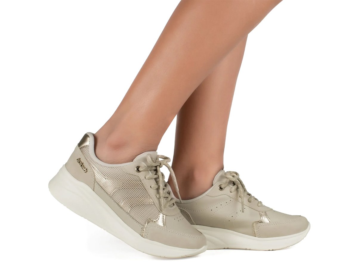 Tenis Coloshi Tênis Kolosh Upper Casual Porcelana/Champagne